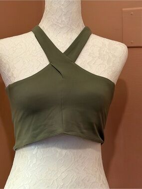 lululemon athletica Olive Cross-Front Crop Tank